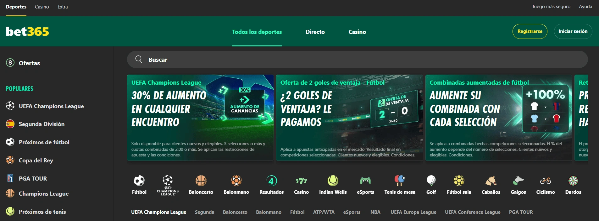 Bonos y promociones para jugadores de Bet365