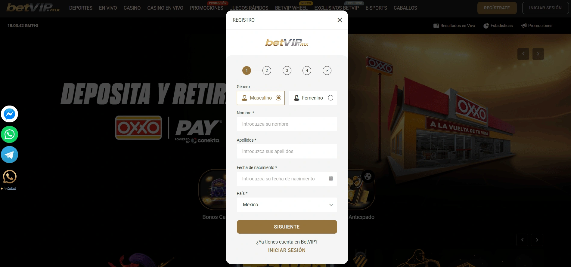 Registro e Ingreso en BetVIP