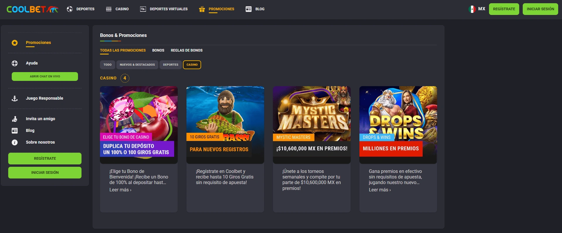 Bonos y promociones para jugadores de Coolbet casino