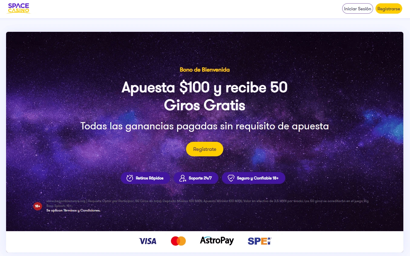 Licencia y seguridad en Space casino